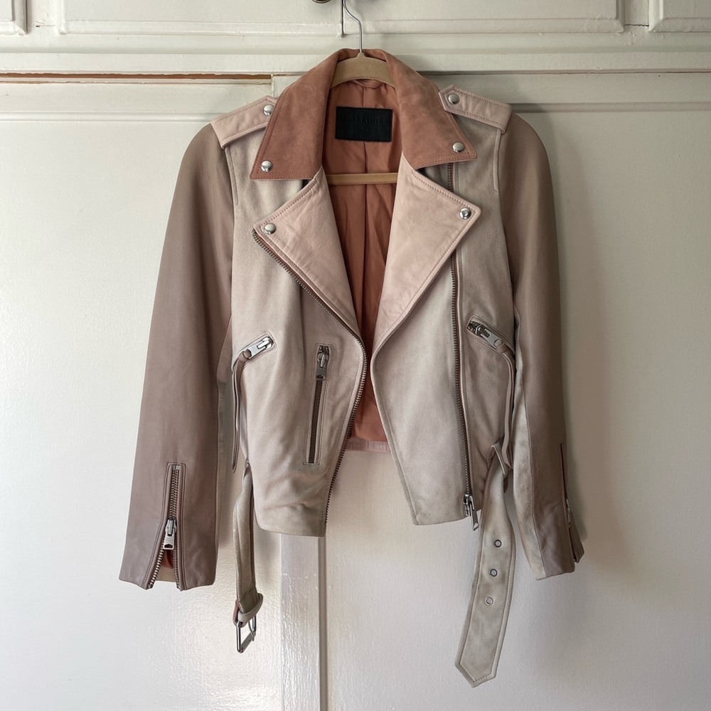 All Saints Balfern Suede & Leather Jacket